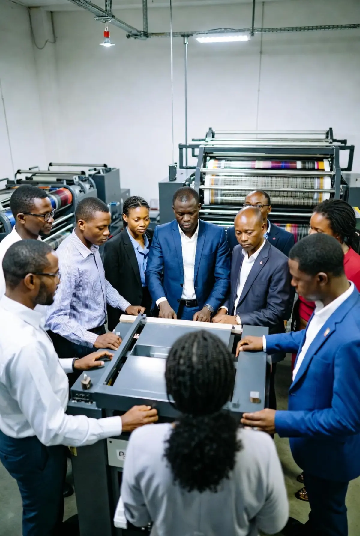 High-performing team collaborating in modern office